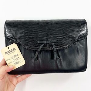 Bally Vintage Black Leather Clutch Purse